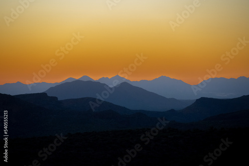 Sunset on the Superstition Mountains in Arizona