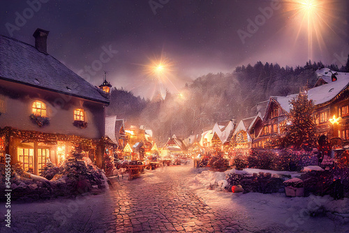 Weihnachtliche Winterlandschaft Christmas Jahreszeit Weihnachsmarkt Advent Stimmung Digital  