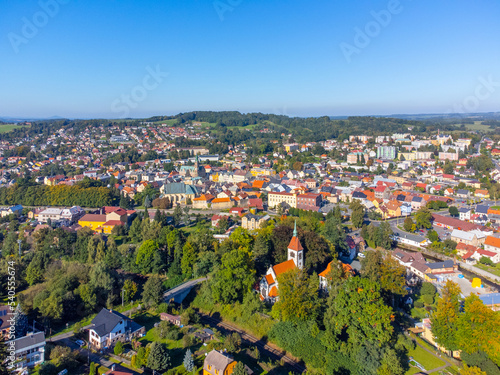 Aerial view of Frydlant v Cechach town