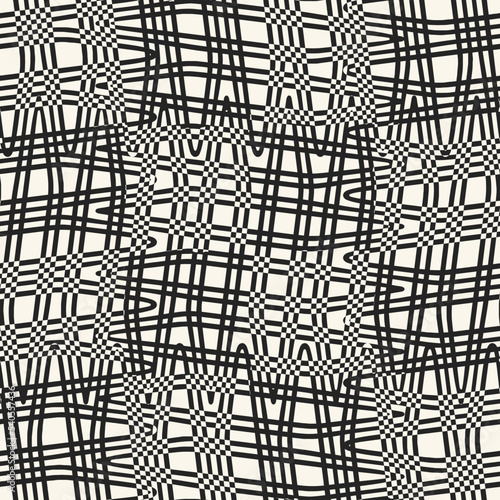 Monochrome Moiré Effect Textured Checked Pattern