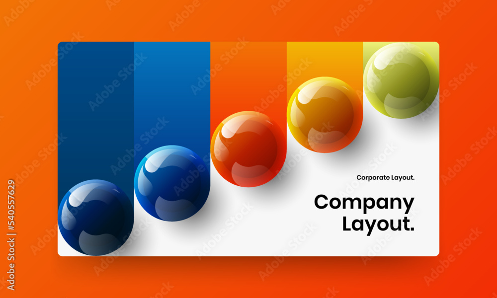 Unique realistic balls brochure template. Isolated corporate cover design vector layout.