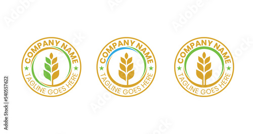 Wheat Swirl Logo Concept symbol sign icon Element Design. Agriculture, Bakery, Grain Logotype. Vector illustration template