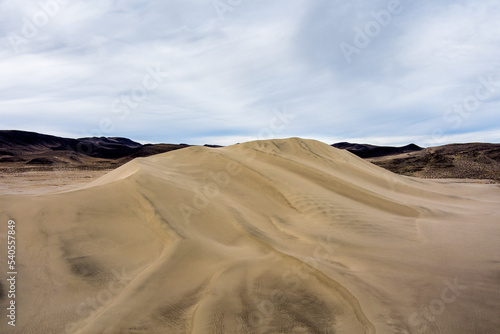 Aerial view of sand dunes in the desert southwestern USA.