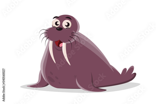 funny illustration of a cartoon walrus