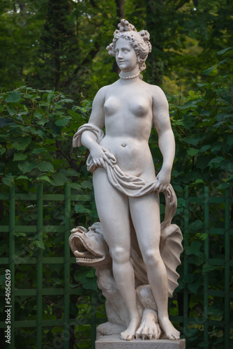 Allegory Statue of beauty in Summer garden, Saint Petersburg, Russia