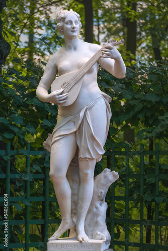 Statue of muse Terpsichore in Summer garden, Saint Petersburg, Russia photo