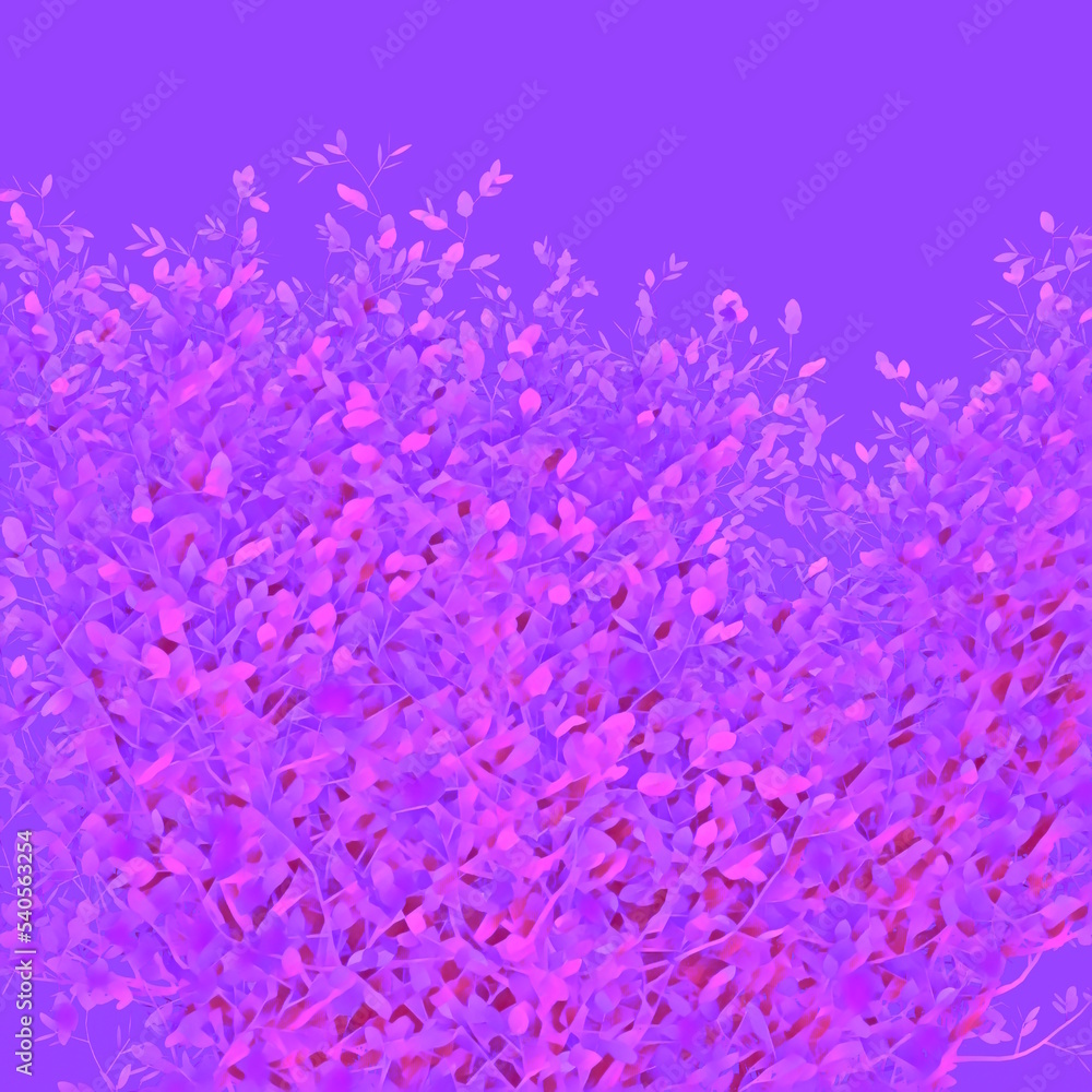 木の葉 ブッシュ 藪 抽象 紫 油絵