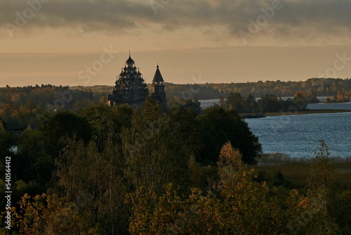 Church of the Transfiguration of the Lord in the autumn morning on the island of Kizhi