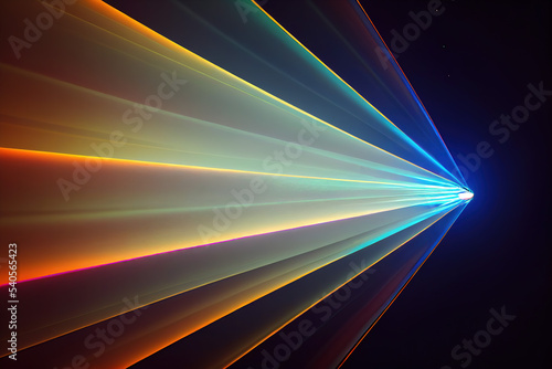 Abstract neon background, rays of neon light in the dark, fluorescent ultraviolet light, colorful laser neon lines, geometric endless figures, neon shapes, digital illustration