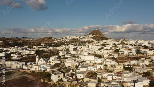 Triovasalos Aerial View in Milos, Cyclades Island in the Aegean Sea, Greece