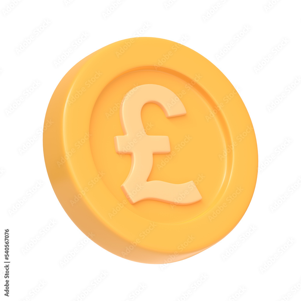 Golden coin with pound sign isolated on white background. 3D icon, sign and symbol. Cartoon minimal style. 3D Rendering Illustration Golden coin with pound sign isolated on white background. 3D icon, sign and symbol. Cartoon minimal style. 3D Rendering Illustration