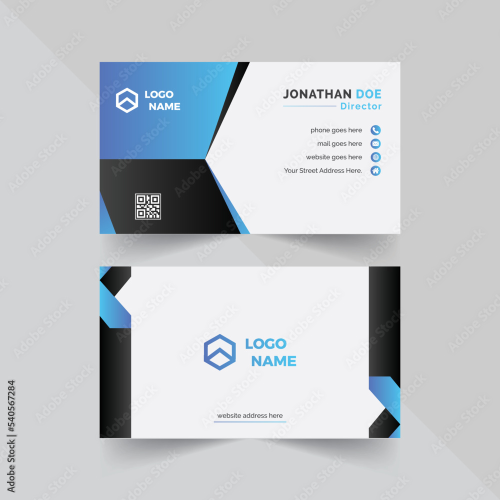 modern business card template with blue and black color gradient modern business card template with blue and black color gradient