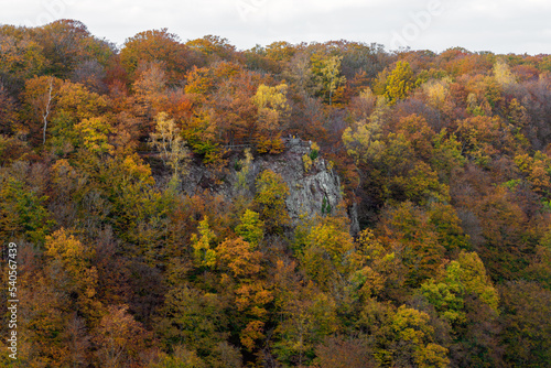 Kopparhatten viewpoint at Soderasen National park is Scania's highest point at 212 m (696 ft) above sea level. Captured in fall season.