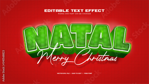 Natal or Merry Christmas 3D Bold Text Effect