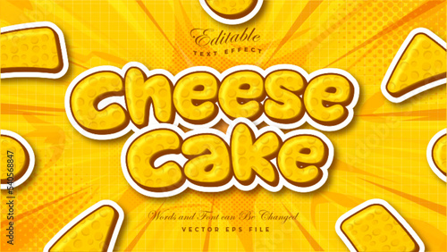 Yellow Cheese Cake 3D Bold Text Effect photo