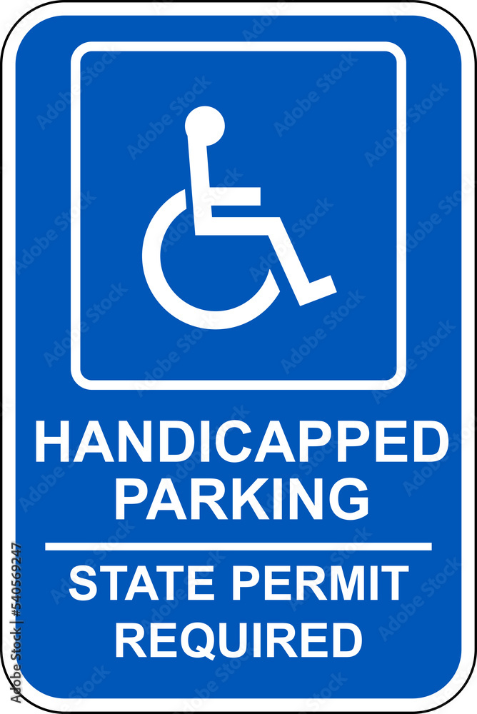 Reserved parking sign disabled access handicapped parking only state permi required Reserved parking sign disabled access handicapped parking only state permi required