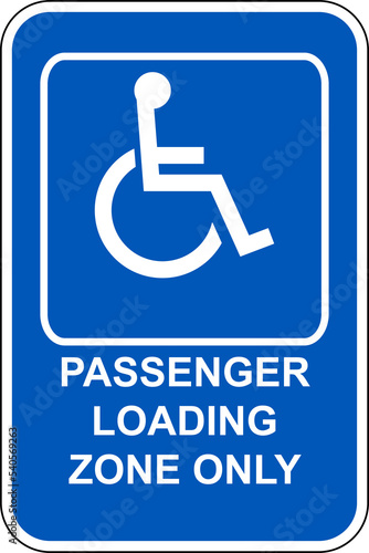 Reserved parking sign disabled access handicapped parking only loading zone only