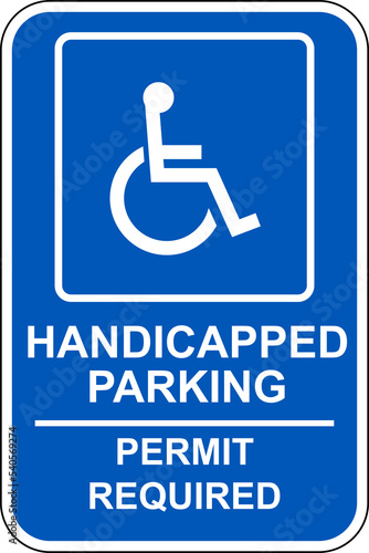 Reserved parking sign disabled access handicapped parking only permit required