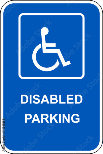 Reserved parking sign disabled access handicapped parking only 