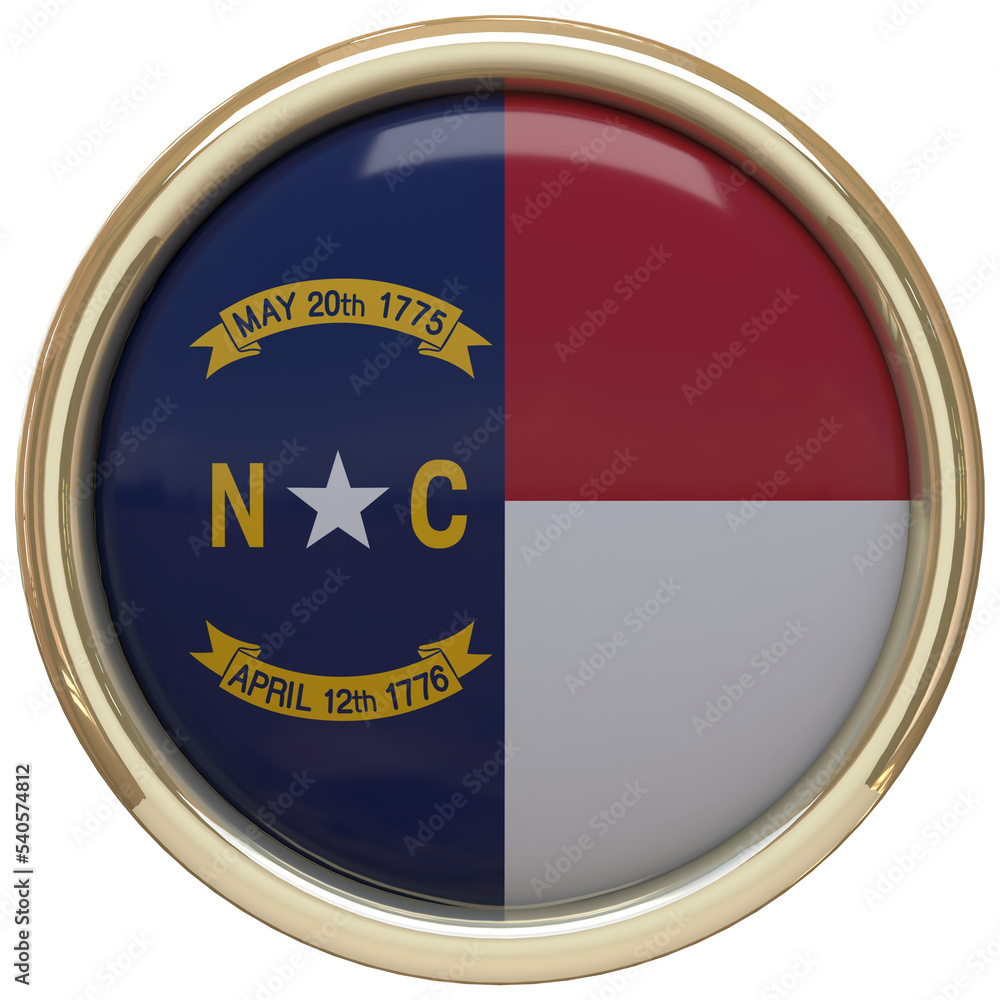 Badge with the flag of the North Carolina State isolated on transparent ...