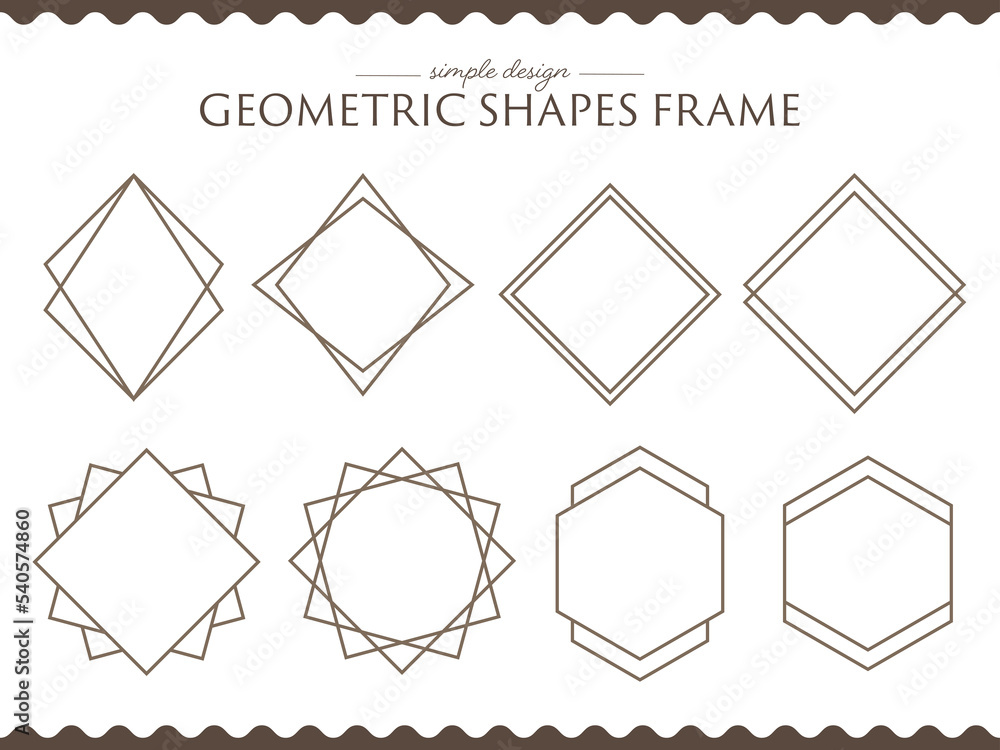Obraz premium シンプルな幾何学図形のフレームセット