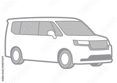 JAPANESE MINI VAN - VECTOR ILLUSTRATOR WITH WHITE BACKGROUND - SPORTCAR_T091 : 540575679