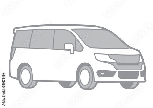 JAPANESE MINI VAN - VECTOR ILLUSTRATOR WITH WHITE BACKGROUND - SPORTCAR_T090 : 540575680