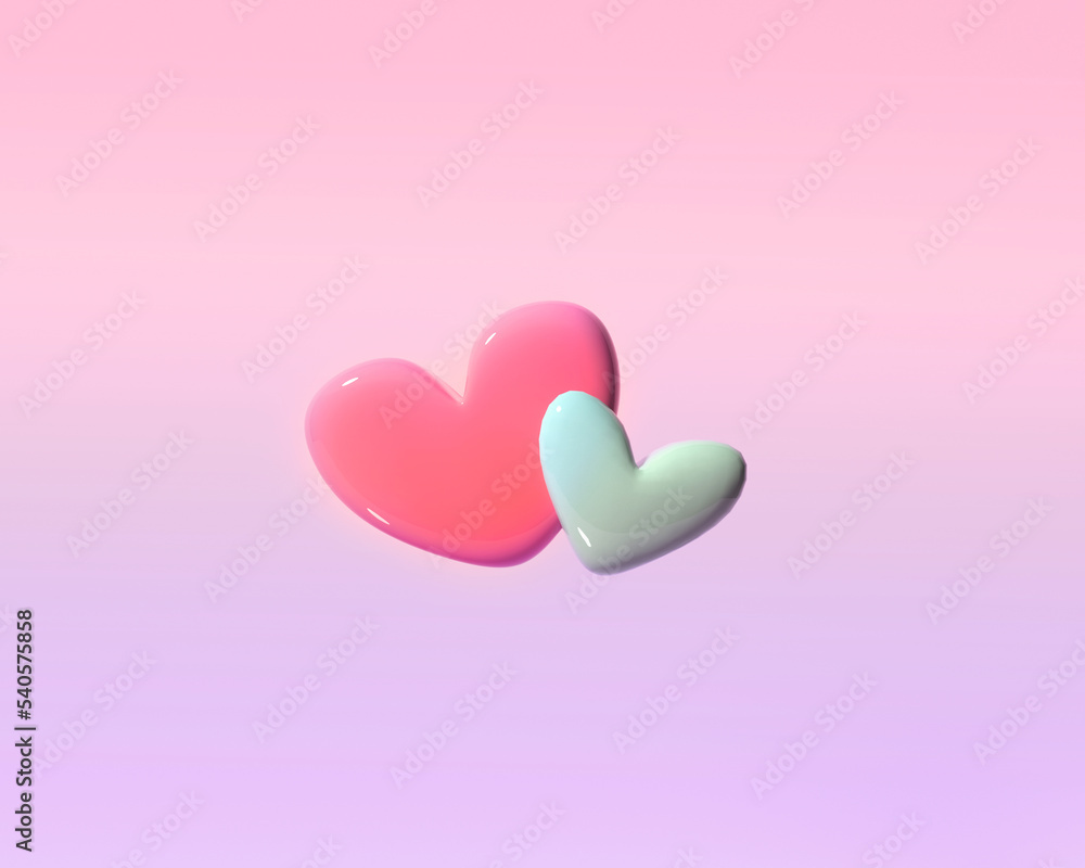 Hearts - Appreciation and love theme - 3D