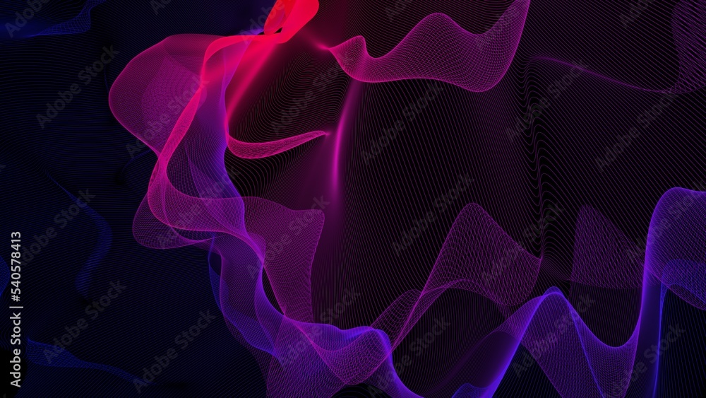 Fototapeta premium Abstract particle background. High quality CG texture. Psychedelic background with colored circular lines. Rendered overlay image. Ideal for banners, posters, web pages, abstract template