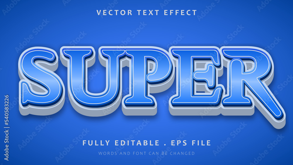 Modern Gradient Blue Word Super Editable Text Effect Design Modern Gradient Blue Word Super Editable Text Effect Design