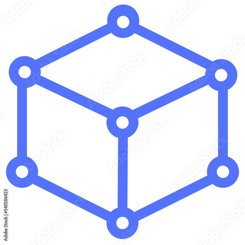 crystallography cube line icon