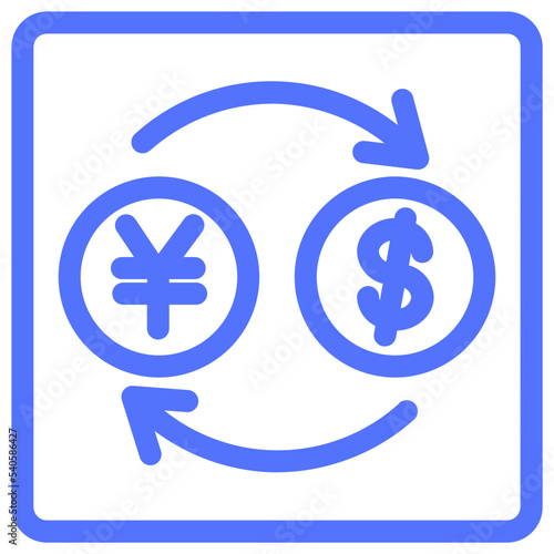 yen usd yen yen to dollar line icon