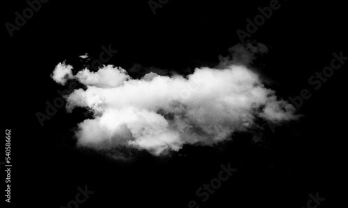 White cloud isolated on black background ,Textured smoke.
