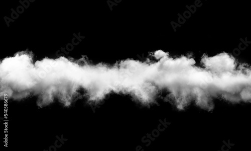 White cloud isolated on black background ,Textured smoke.