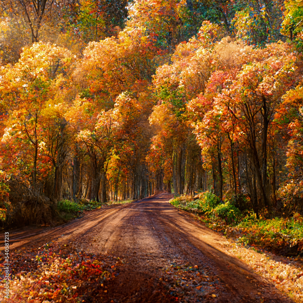 Fototapeta premium Country Road in Autumn 