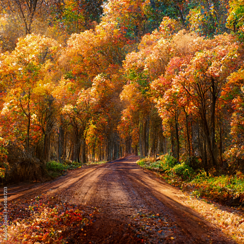 Country Road in Autumn 