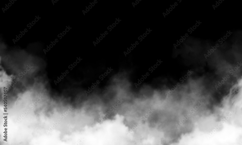 White cloud isolated on black background