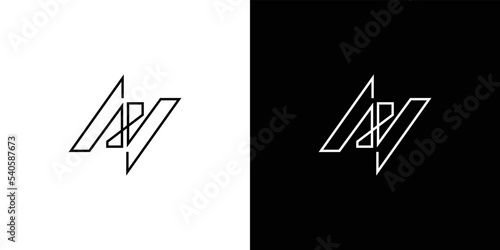 Modern and unique letter AV initials logo design