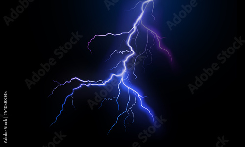 Lightning bolt on black background