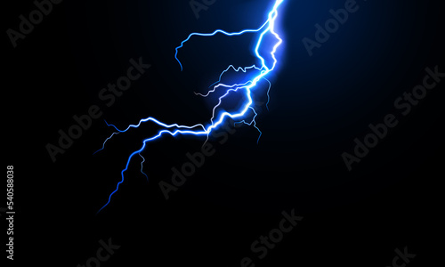 Lightning bolt on black background