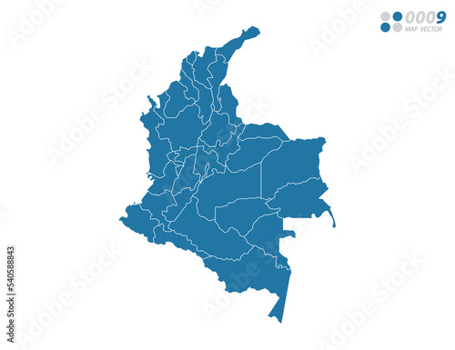 Vector blue of map Colombia.