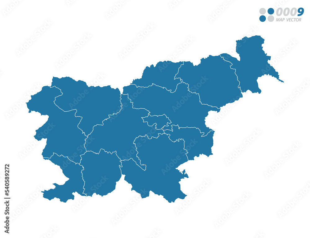 Vector blue of map Slovenia.