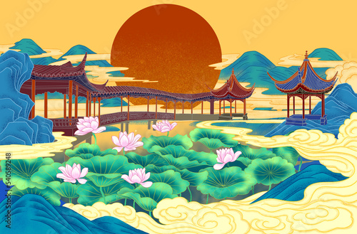 Chinese classical painted background