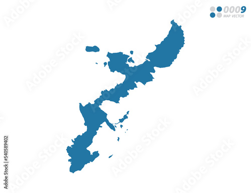 Vector blue of map Okinawa.
