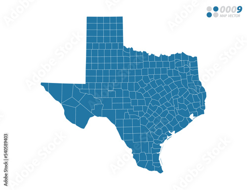 Vector blue of map Texas.