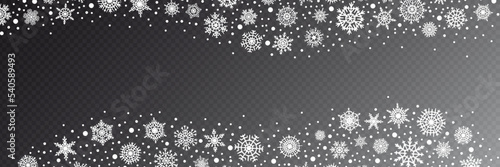 Snowflakes on transparent background, winter, vector design