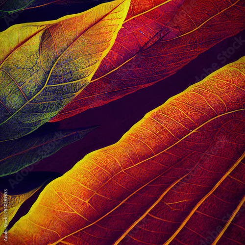 Beautiful Autumn Leaves Backgrounds - Aquarel Illustration