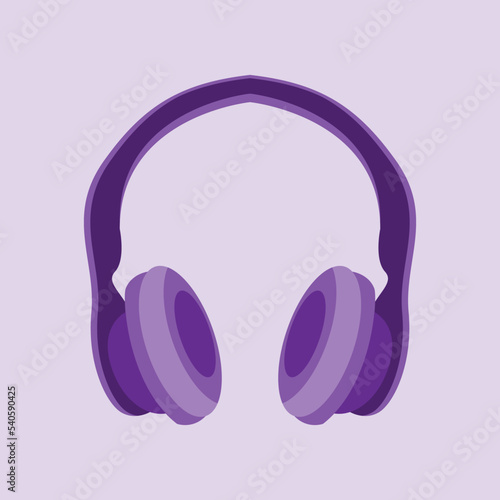 vector earphones with attractive purple gradient color