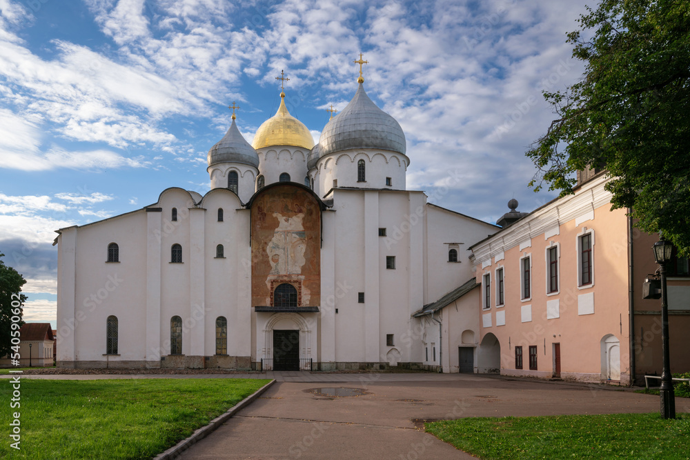 View of St. Sophia Cathedral of the Novgorod Kremlin on a summer day, Veliky Novgorod, Russia