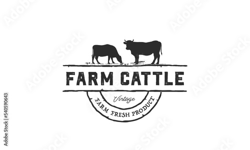 Cattle farm logo graphic design template vector illustration vector